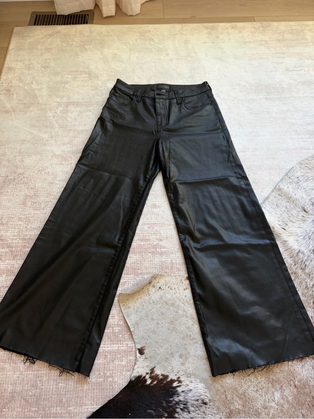 Kut from the Kloth Black Wide-Leg Faux Leather Pants